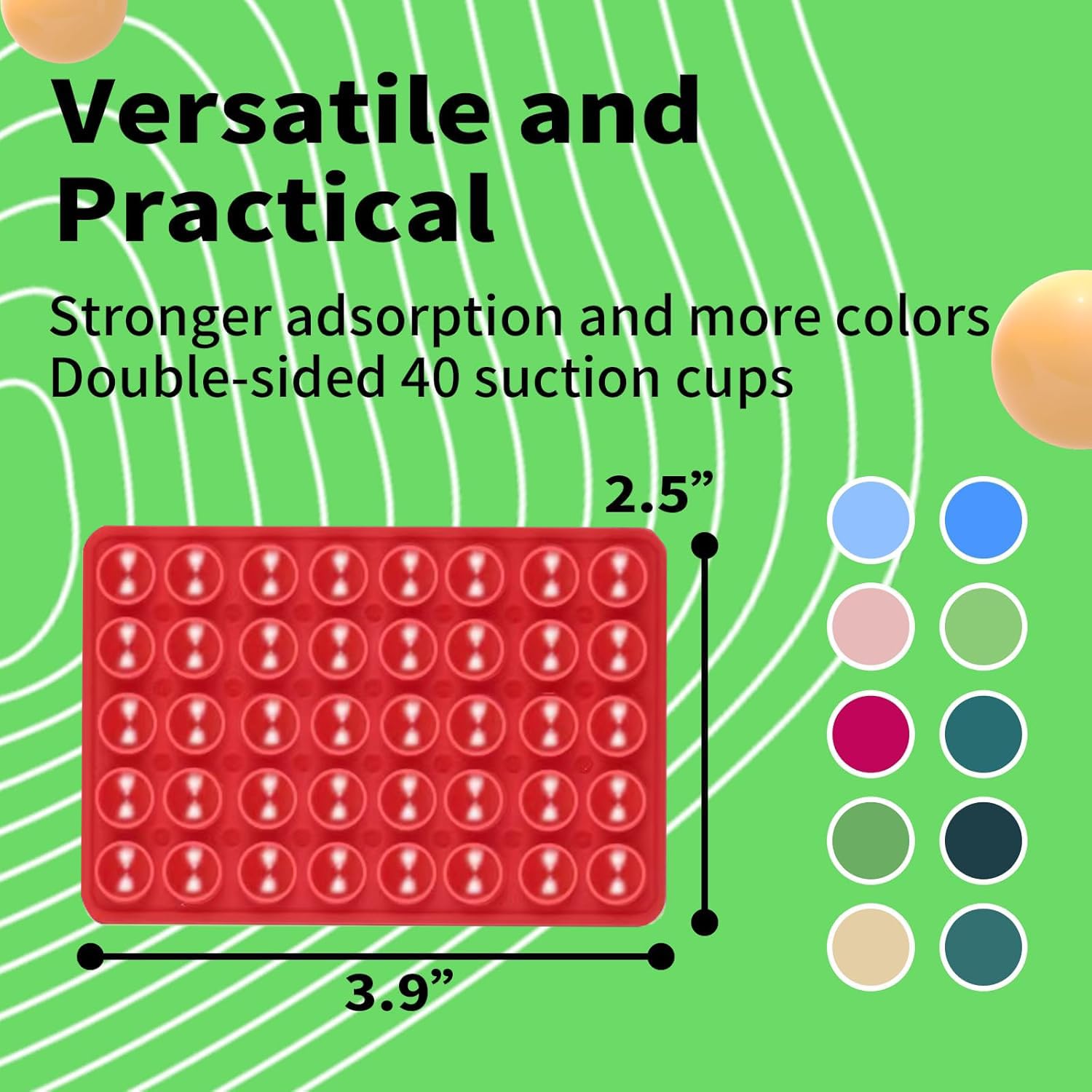 VEADOOLLY Suction Phone Mount for MagSafe Case - Red Silicone Sticky Grip Holder for iPhone, Hands-Free Photo/Video Streaming